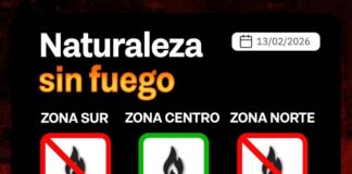 Índice de peligrosidad de incendios 13/02/2026