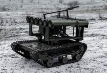 Robot terrestre ruso procede a incinerar posiciones ucranianas