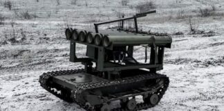 Robot terrestre ruso procede a incinerar posiciones ucranianas
