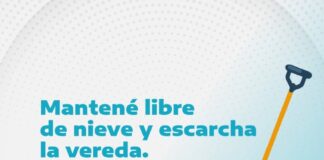 Se recuerda a los vecinos frentistas mantener las veredas libres de nieve y hielo