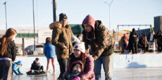Cientos de familias disfrutaron de la pista del Cono de Sombra
