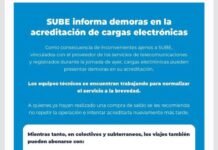 Demoras en la acreditación de cargas SUBE